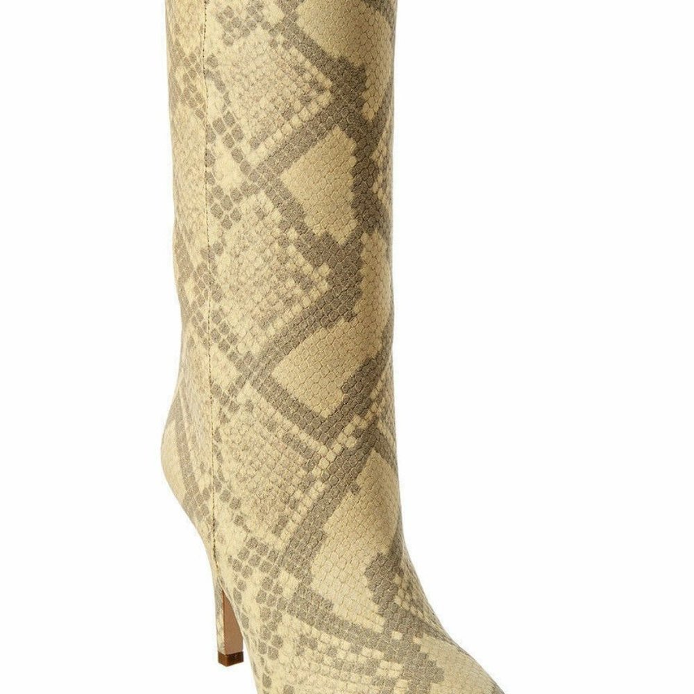 Paris Texas Leather Midi Calf Boot Faded Python Size 38.5 (7.5) US MSRP $775